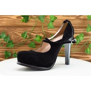 Gastone Lucioli‎ Women Sz 36 M Black Mary Janes Leather Shoes